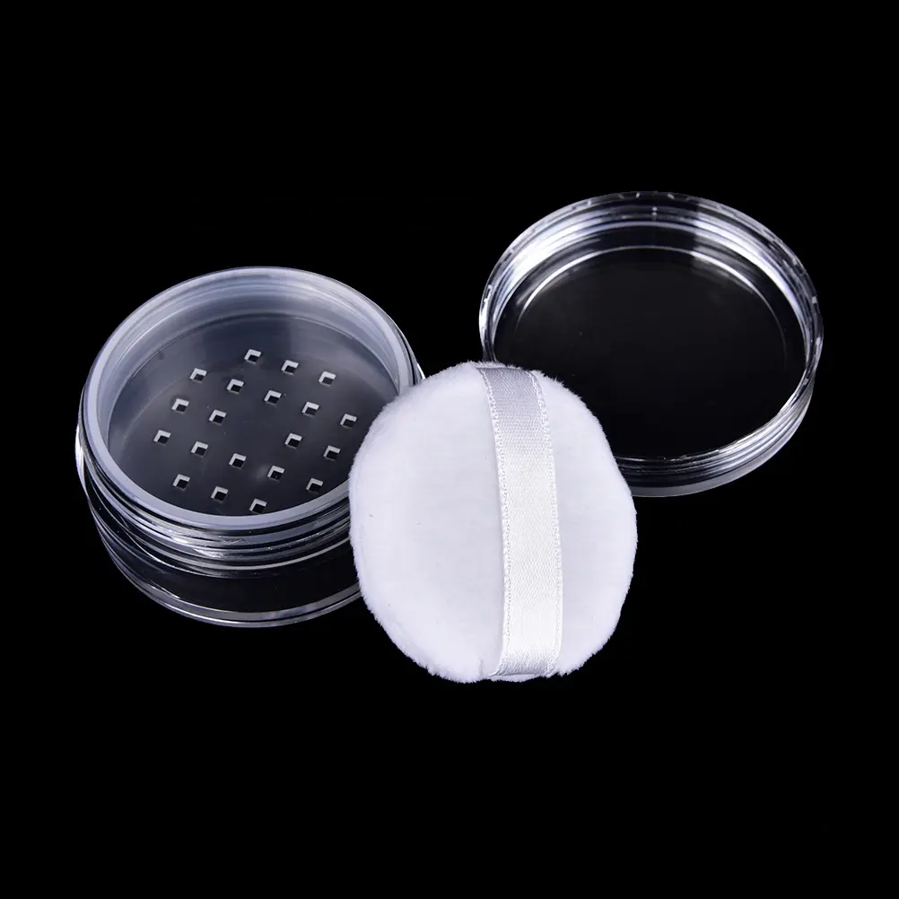 50 Pcs Made in Taiwan 50 gr Pot Sifter Loose Powder Jar Plastic Makeup Case New 