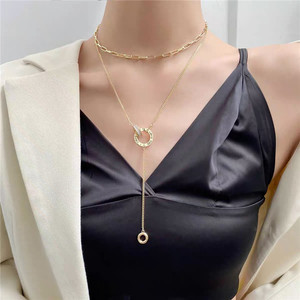 Collar personalizado de eslabones cubanos, COLLAR COLGANTE en blanco por sublimación, cadena personalizada, collares largos de moda para mujer - Product Image 3