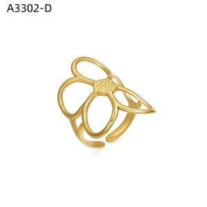 เอมี่ เอมี่แฟชั่นริง A3302 แหวนค็อกเทลรูปดอกไม้สำหรับผู้หญิงสไตล์โมเดิร์นเครื่องประดับอัลลอยด์ของขวัญสวมใส่ทุกวัน - Product Image 2