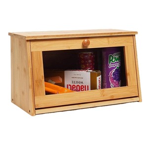 Caja de Pan de Bambú, Contenedor de Almacenamiento de Alimentos de Madera, con Niveles Ajustables, para la Encimera de la Cocina - Product Image 2