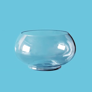 Transparent glass fish bowl tank <strong>aquarium</strong> big man blown wholesale clear round glass bowl vase 10"inch - Product Image 4