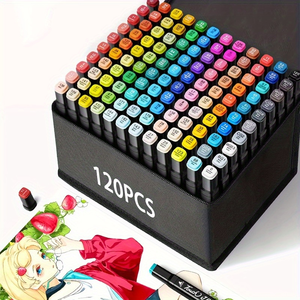 Marqueurs d'art permanents à double pointe à base d'alcool, 120 couleurs, pointes fines pour illustrations de livres, création de cartes, coffret cadeau pour adultes - Product Image 6