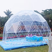 Dôme modulaire préfabriqué en PVC/PC transparent au design personnalisé, style japonais, grande taille 12m, 10m, 8m