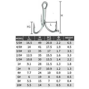 <span class=keywords><strong>VMC</strong></span> 9626 Crochet <span class=keywords><strong>triple</strong></span> d'ancrage 3X BN Matte Tin 10 #-5/0 Hameçon <span class=keywords><strong>triple</strong></span> en acier à haute teneur en carbone avec pointe de coupe aiguisée - Product Image 2