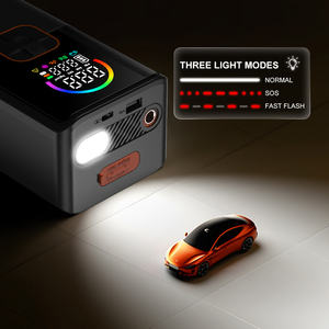 Démarreur portable 6-en-1 : booster de batterie de <span class=keywords><strong>voiture</strong></span>, chargeur de batterie externe, pack de batteries au lithium, pompe à air pour pneus, <span class=keywords><strong>gonfleur</strong></span> de pneus avec lumière - Product Image 6