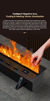 Cheminée électrique intelligente à vapeur d'eau 3D avec effet de flamme, recharge automatique, multicolore, contrôle par application, humidificateur pour salon, hôtel, villa