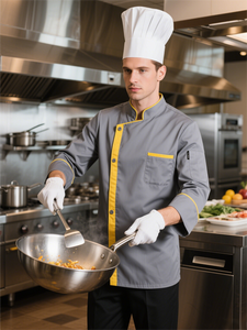 Uniformes de chef d'hôtel, vêtements de restauration d'hôtel à manches longues, vêtements de boulangerie, restaurant occidental, uniforme de chef de cuisine respirant - Product Image 4