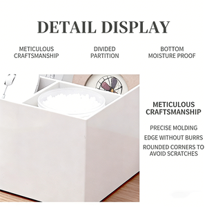 क्लासिक चमकदार इको फ्रेंडली टेबलटॉप स्क्वायर मल्टी-कम्पार्टमेंट स्टोरेज बॉक्स पेंसिल मामले ऑफिस टेबल स्टोरेज बॉक्स - Product Image 3