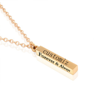 Collana con Ciondolo in Acciaio Inossidabile Personalizzata con Incisione Laser, Nome Semplice o Motivo Unico per Regalo di Compleanno o Anniversario - Product Image 4