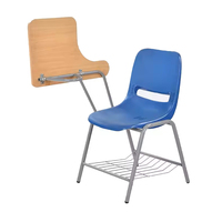 Chaise de formation professionnelle moderne pliable avec cadre en acier creux élargi et tableau d'écriture