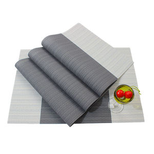 Sous-verres modernes et élégants <span class=keywords><strong>de</strong></span> style géométrique gris 30x45cm, creux, isolés, écologiques, non toxiques, en PVC tissé, en vinyle - Product Image 1