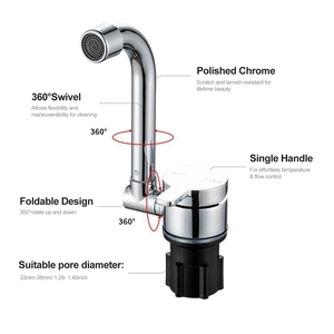 Robinet pliable pour <span class=keywords><strong>camping</strong></span>-<span class=keywords><strong>car</strong></span> Rotation à 360 ° Robinet de cuisine Évier Robinets d'eau à poignée unique - Product Image 3