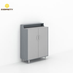 Armoire de rangement verticale personnalisée de couleur grise, armoire à chaussures moderne en bois avec portes pour appartement, auberge, chambre à coucher, salon - Product Image 1