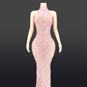 Novance-vestido de noche elegante para mujer, vestido de noche de graduación, brillante, de cristal, diamante - Product Image 2