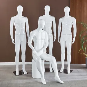 KPA Vente en gros d'usine Mannequins pour homme factice en fibre de verre blanc