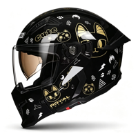 Casque de moto modulaire de style américain vintage avec visière transparente, casque intégral pour moto