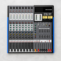 Console de mixage amplifiée 8/12/16 canaux RJ-8/RJ-12/RJ-16 350W avec amplificateur 2 canaux, 99 effets, machine karaoké, enregistreur BT USB pour KTV et bar