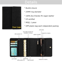 Yihe Etsy Ins TK A7 terlaris 10-warna cincin kulit Saffiano Epi pengatur dompet Binder untuk organisasi penganggaran uang
