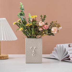<span class=keywords><strong>Vaso</strong></span> in ceramica di lusso con decorazione morbida con Design <span class=keywords><strong>bianco</strong></span> con superficie bruciata da tavolo <span class=keywords><strong>porta</strong></span> fiori per uso domestico - Product Image 2
