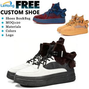 Baskets montantes à plateforme à lacets pour homme, style créateur de mode, marque célèbre, robustes, personnalisées, respirantes LH - Product Image 1