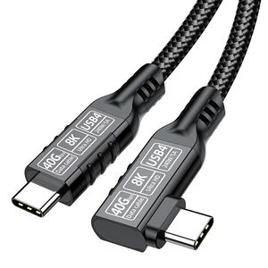 Cavo LUNG AKY 8K ad alta definizione con schermatura a treccia, compatibile Thunderbolt 4/3, USB4 Type-C, ricarica rapida 240W, trasmissione 40G, in nylon - Product Image 1