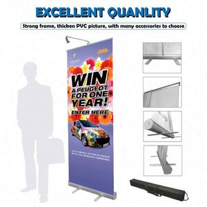 Aluminum Rollup Banner Stand 85x200cm & 100x200cm Double-Sided Retractable Banner Portable Advertising Display - Product Image 3