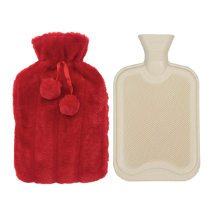 Copertura di lusso della bottiglia di acqua calda della pelliccia sintetica per la borsa di acqua calda medica della gomma 2l per alleviare il dolore - Product Image 2