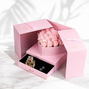 Boîtes en papier pour colliers, forme cœur, personnalisées, uniques, pour bouquet de roses, deux pièces, pour emballage cadeau de luxe - Product Image 4