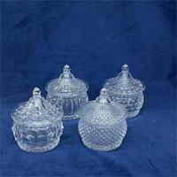 Pot en verre transparent en gros avec couvercles pour la décoration de la maison, pot à bonbons, pot alimentaire, contenants à bonbons de mariage, boîte à bijoux en cristal