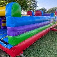 Parcours d'obstacles gonflable commercial pour enfants, jeux de sport en plein air, combo de glissades gonflables, parcours d'obstacles gonflable