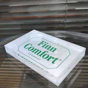 Blocco <span class=keywords><strong>di</strong></span> visualizzazione acrilico trasparente personalizzato con serigrafia sfondo stampato per negozio al dettaglio e Branding - Product Image 5