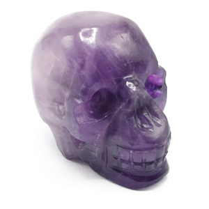 Crâne sculpté à la main en pierre d'améthyste naturelle - reiki/chakra/guérison - artisanat en cristal - poids 165 g (0,36 lb) et 2 pouces - Product Image 2