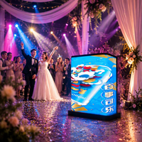 Écran LED magnétique à maintenance frontale pour cabine DJ, P1.25 P2.5, forme personnalisée, IP45, intérieur, pour événements de mariage