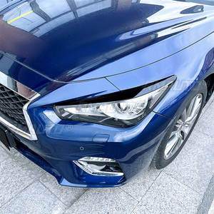 ฝาครอบไฟหน้ารถยนต์สีดำเงา 2 ชิ้น ลายคาร์บอนไฟเบอร์ สำหรับ Infiniti Q50 ปี 2014 2015 2016 2017 2018 2019-2023 - Product Image 5