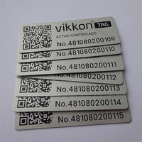Código QR Números de identificación de serie grabado SS placa de identificación etiqueta del producto grabado metal acero inoxidable logotipo placas de nombre