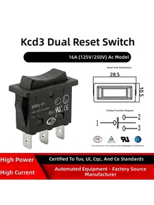 Interrupteur à bascule unipolaire double-throw KCD3 16A pour équipement industriel, interrupteur d'alimentation Chine, forme de contact 1E4 - Product Image 1
