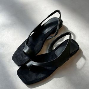 Elegant Retro Design slip on Toe Strap Low Heel Roman <b>Shoes</b> <b>Soft</b> French Style Ladies Daily Matching Beach Sandals - Product Image 2