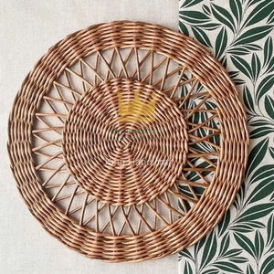 Set de table/assiette décorative/objet de décoration murale en rotin durable pour table à manger, artisanat du Vietnam, prix abordable - Product Image 1