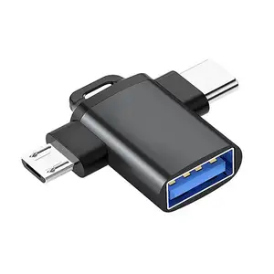 Convertidor OTG 2 en 1 USB 3,0 a Micro USB y Adaptador tipo C USB3.0 para teclado, ratón, unidad Flash, Gamepad