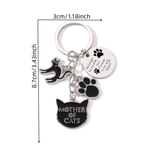 Encantador Llavero Conmemorativo Eterno 'Whisper' <span class=keywords><strong>para</strong></span> Gatos, Creativo, Plateado y Negro, Colgante <span class=keywords><strong>para</strong></span> Bolso, Regalo <span class=keywords><strong>de</strong></span> Recuerdo <span class=keywords><strong>para</strong></span> Amantes <span class=keywords><strong>de</strong></span> los Gatos - Product Image 5