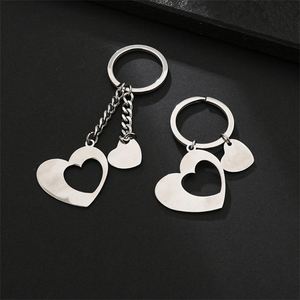 Porte-clés Cœur en Acier Inoxydable Vierge pour Couple 2026, Gravure Laser Personnalisée du Nom et de la Photo, DIY - Product Image 1