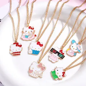 Ingrosso Cartoon KT Cat collana personalizzata taglio colorato gatto gioielli di moda per bambini ragazze regalo di natale