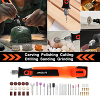 Ensemble de mini-meuleuses sans fil, outil rotatif à 3 vitesses variables avec kit d'accessoires de 41 pièces, source d'alimentation par batterie DIY