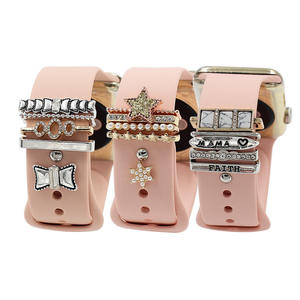 ขายส่งหรูหราตกแต่งห่วงแหวนเพชรเครื่องประดับซิลิโคนนาฬิกาวงเสน่ห์สำหรับแอปเปิ้ลดูวงอุปกรณ์เสริมสายรัดเสน่ห์ - Product Image 2