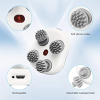 Elektrischer Wasserdichter Vibrations-Kopfmassagegerät 3D Tiefenmassage Tragbarer Kabelloser Kopfhautmassager Handgerät USB Aufladbar
