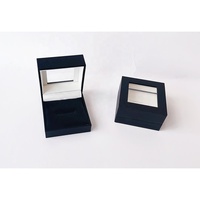 Boîte d'emballage de bijoux en cuir PU avec fenêtre transparente de luxe avec logo personnalisé bague pendentif collier bracelet