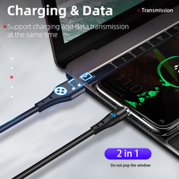 Kabel isi daya magnetik & kabel Data | 5A pengisian daya Cepat kabel nilon putar 360 pengisi daya 3 in 1 untuk ponsel iOS Android