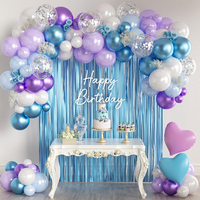 Ensemble de chaînes de ballons en forme de cœur bleu et rose pour la décoration de fête d'anniversaire