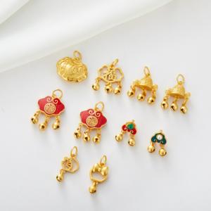 Accessoires dorés couleur sable de haute qualité, Casquette Lion Réveillé, Casquette Tête de Tigre, Clochette Porte-Bonheur, Accessoires de pendentif DIY - Product Image 5