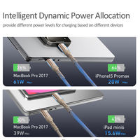 ODM OEM kabel Data ponsel USB tipe-c Super cepat 140W kepang nilon untuk iPhone Samsung Google